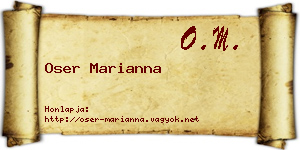 Oser Marianna névjegykártya